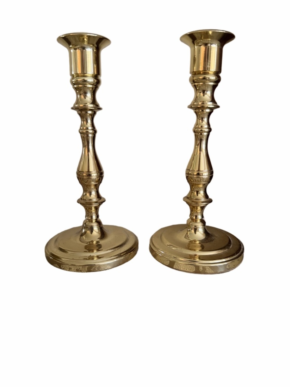 Baldwin Solid Brass Candlesticks Set of 2 | Classic Traditional Taper Holders